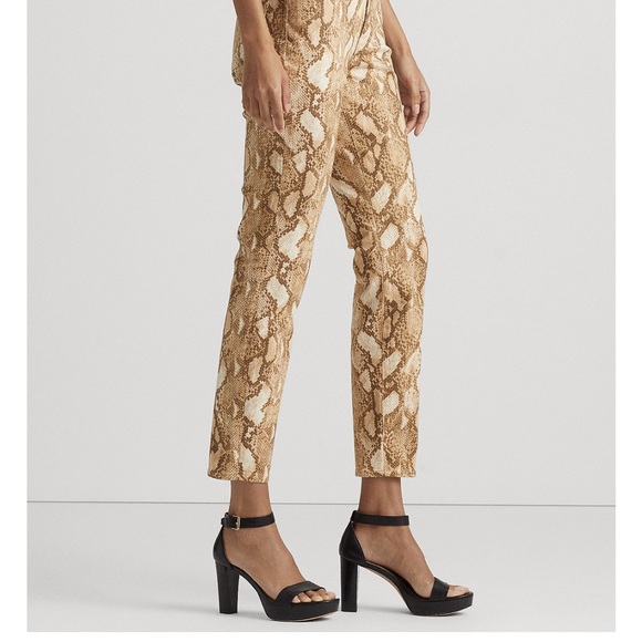 NWT Lauren Ralph Laure Women’s Snakeprint High-Rise Skinny Ankle Jeans Sz 8 - Picture 10 of 12